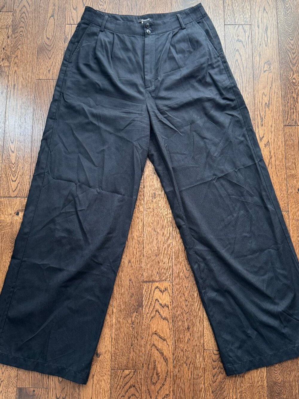Madewell Tall Harlow Wide Leg Pants 10T Drapey Twill TENCEL Linen
